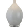 32 Inch Table Lamp, Empire Shade, Ceramic Stand, Crackle White Finish