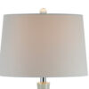 28 Inch Table Lamp with Clean Lines, Empire Shade, Ceramic, Teal Blue
