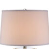 Axie 28 Inch Table Lamp, Glass Stand, Empire Shade, Metal, Nickel Finish