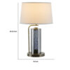 29 Inch Table Lamp with LED Night Light Stand, Glass, Antique Brass