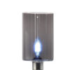 29 Inch Table Lamp with Dual Gray Shade, Glass and Metal, Nickel Finish
