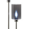 29 Inch Table Lamp with Dual Gray Shade, Glass and Metal, Nickel Finish