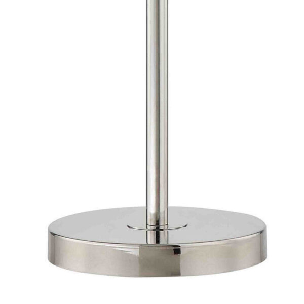 Aimy 27 Inch Table Lamp, LED Glass Shade, Metal, Chrome and White Finish