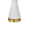 Elma 24 Inch Table Lamp Set of 2, Hourglass Stand, Gold Trim, Glass, White