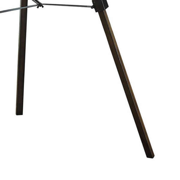 55 Inch Floor Lamp with Tripod Legs, Spotlight Design, Wood, Black Finish