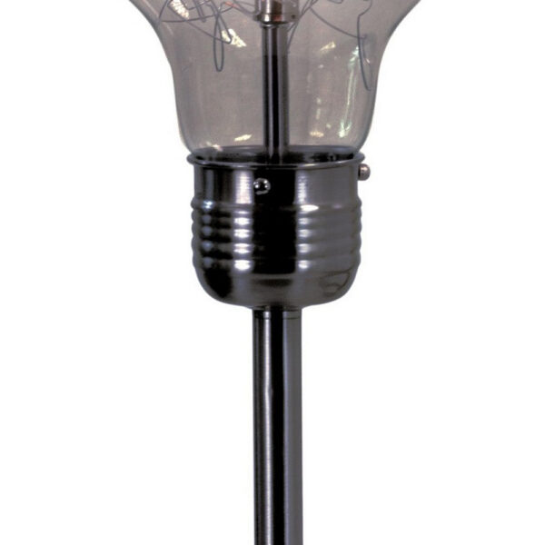 Febe 26 Inch Table Lamp, Large Bulb Shade, Glass, Metal, Black Nickel