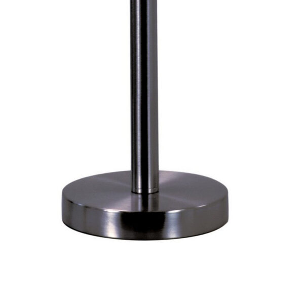 Febe 26 Inch Table Lamp, Large Bulb Shade, Glass, Metal, Black Nickel