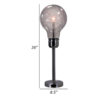 Febe 26 Inch Table Lamp, Large Bulb Shade, Glass, Metal, Black Nickel