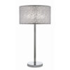 27 Inch Table Lamp with Metal and Fabric Shade, Sleek Chrome Finish
