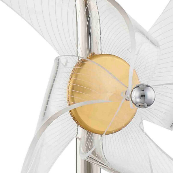 29 Inch Table Lamp, LED Pinwheel Shades, Metal, Acrylic, Sand Chrome