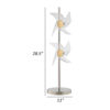 29 Inch Table Lamp, LED Pinwheel Shades, Metal, Acrylic, Sand Chrome