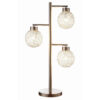 Fern 31 Inch Table Lamp with 3 Orb Shades, Metal, Sand Chrome Finish