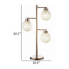 Fern 31 Inch Table Lamp with 3 Orb Shades, Metal, Sand Chrome Finish