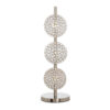 26 Inch Table Lamp with 3 Crystal Rounds Shades, Sand Chrome Finished Metal