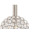 26 Inch Table Lamp with 3 Crystal Rounds Shades, Sand Chrome Finished Metal
