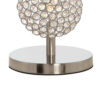 26 Inch Table Lamp with 3 Crystal Rounds Shades, Sand Chrome Finished Metal