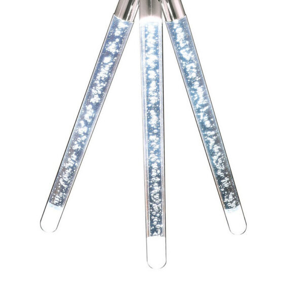 28 Inch Table Lamp, LED Tripod Base, Acrylic and Sand Chrome Finished Metal