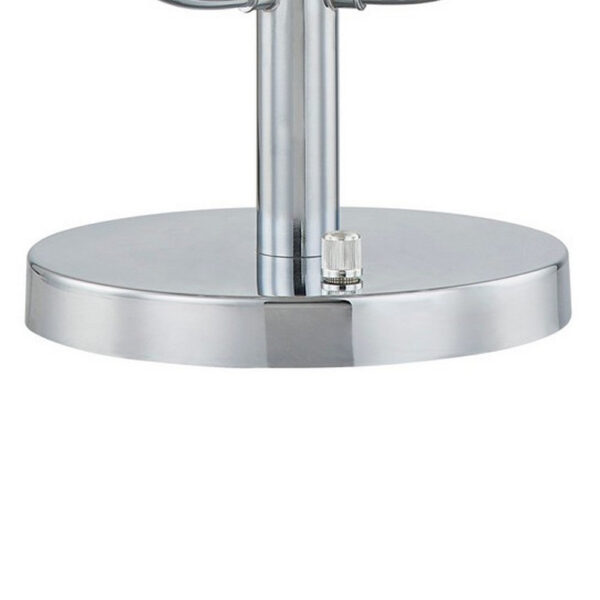 25 Inch Table Lamp, 3 Globe Crystal Shades, Modern Nickel Metal Base