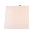 27 Inch Table Lamp, Tapered Drum Fabric Shade, Modern Metal Base, Silver