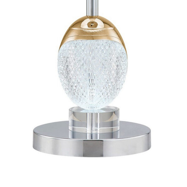 27 Inch Table Lamp, Tapered Drum Fabric Shade, Modern Metal Base, Silver