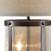 31 Inch Table Lamp, Classic Drum Fabric Shade, Modern Metal Base, Bronze