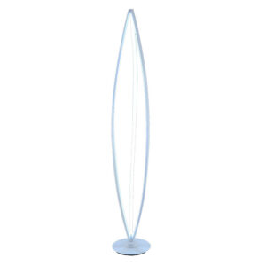 60 Inch Floor Lamp, Modern Accent Round Base, Sturdy Metal Body, White
