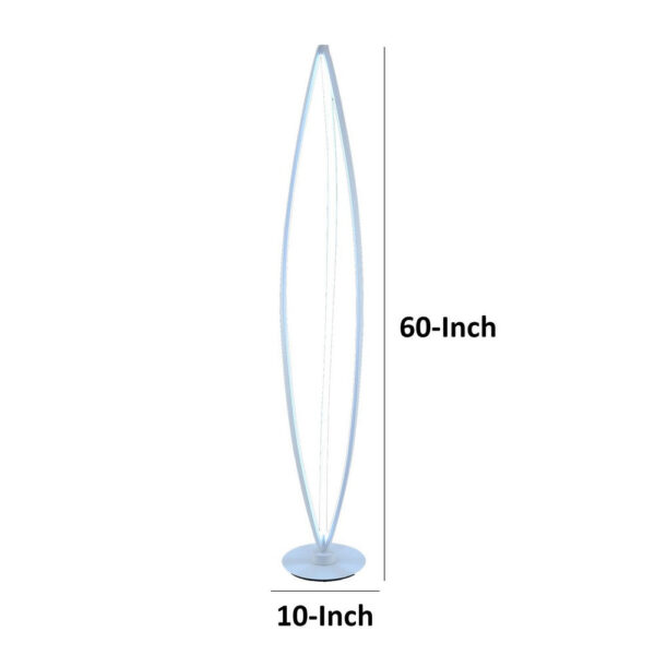 60 Inch Floor Lamp, Modern Accent Round Base, Sturdy Metal Body, White