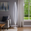 60 Inch Floor Lamp, Modern Accent Round Base, Sturdy Metal Body, White