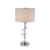 Jame 29 Inch Table Lamp, Drum Fabric Shade, Accent Round Chrome Base