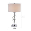 Jame 29 Inch Table Lamp, Drum Fabric Shade, Accent Round Chrome Base
