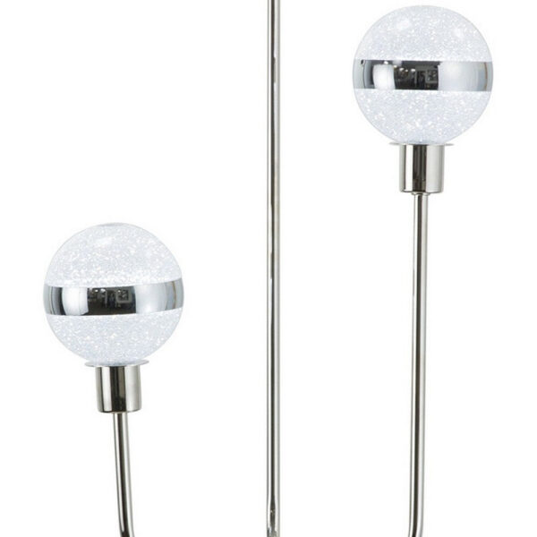 32 Inch Table Lamp, Accent LED Light, Globe Glass Shade, Round Base, Nickel