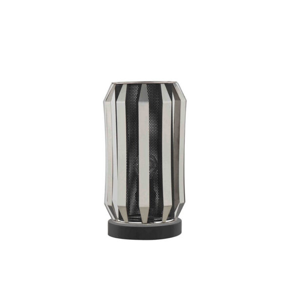 Pin 13 Inch Table Lamp, Accent Cylinder Metal Shade, Round Base, Black