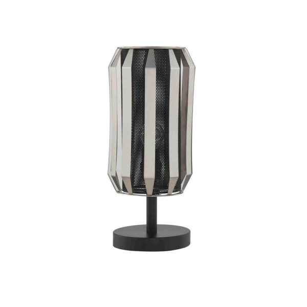 Pin 14 Inch Table Lamp, Accent Cylinder Metal Shade, Round Base, Black
