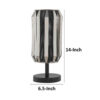 Pin 14 Inch Table Lamp, Accent Cylinder Metal Shade, Round Base, Black