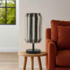 Pin 14 Inch Table Lamp, Accent Cylinder Metal Shade, Round Base, Black