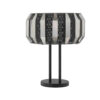 Pin 21 Inch Table Lamp, Wide Drum Metal Shade, Accent Round Base, Black