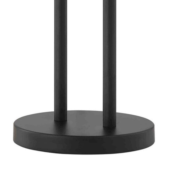 Pin 21 Inch Table Lamp, Wide Drum Metal Shade, Accent Round Base, Black