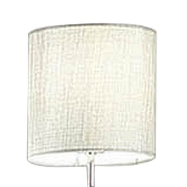 Indi 30 Inch Table Lamp, 3 Drum Fabric Shade, Round Metal Base, Silver