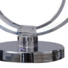 14 Inch Table Lamp, Modern Ring LED Light, Round Metal Base, Silver