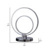 14 Inch Table Lamp, Modern Ring LED Light, Round Metal Base, Silver