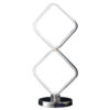 22 Inch Table Lamp, Square LED Light, Modern Accent Metal Base, Chrome
