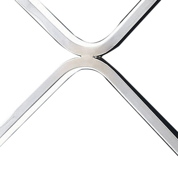 22 Inch Table Lamp, Square LED Light, Modern Accent Metal Base, Chrome