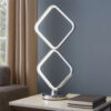 22 Inch Table Lamp, Square LED Light, Modern Accent Metal Base, Chrome