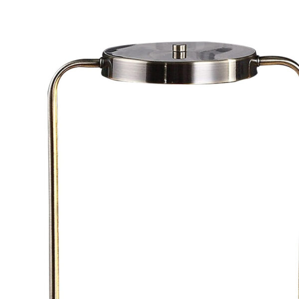 Gizo 21 Inch Table Lamp, LED Light, Wireless Charging, Metal Base, Brass