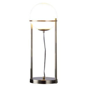 Jim 22 Inch Table Lamp, LED Light, Metal Body, Modern Globe Shade, Brass