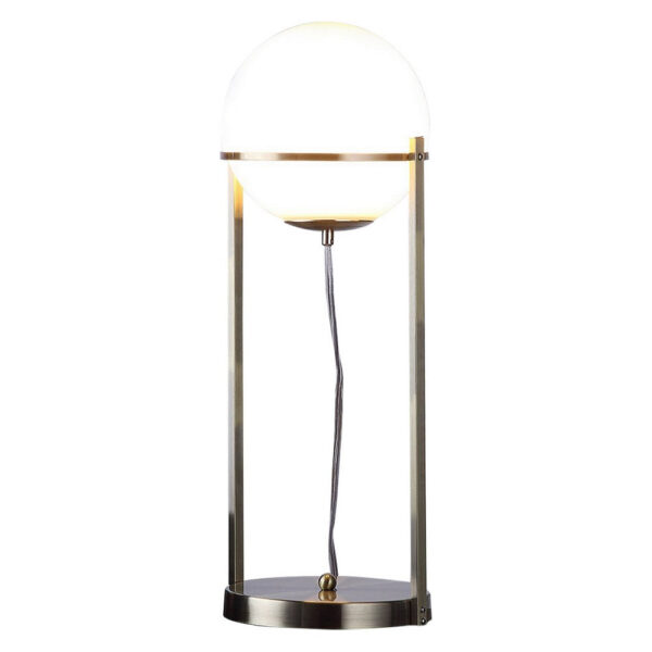 Jim 22 Inch Table Lamp, LED Light, Metal Body, Modern Globe Shade, Brass