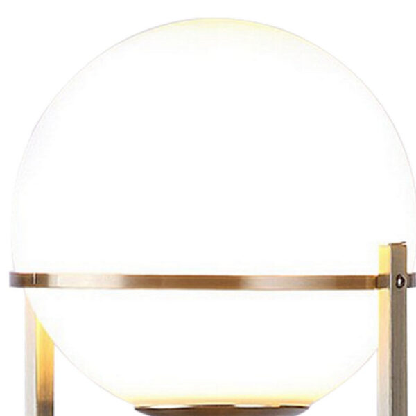 Jim 22 Inch Table Lamp, LED Light, Metal Body, Modern Globe Shade, Brass