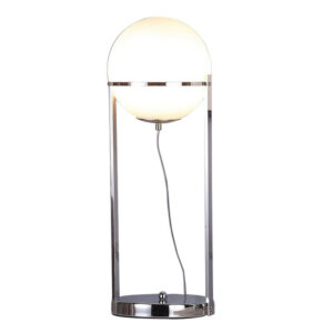 Jim 22 Inch Table Lamp, LED Light, Metal Body, Modern Globe Shade, Silver