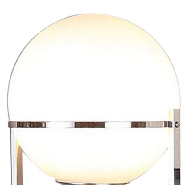 Jim 22 Inch Table Lamp, LED Light, Metal Body, Modern Globe Shade, Silver