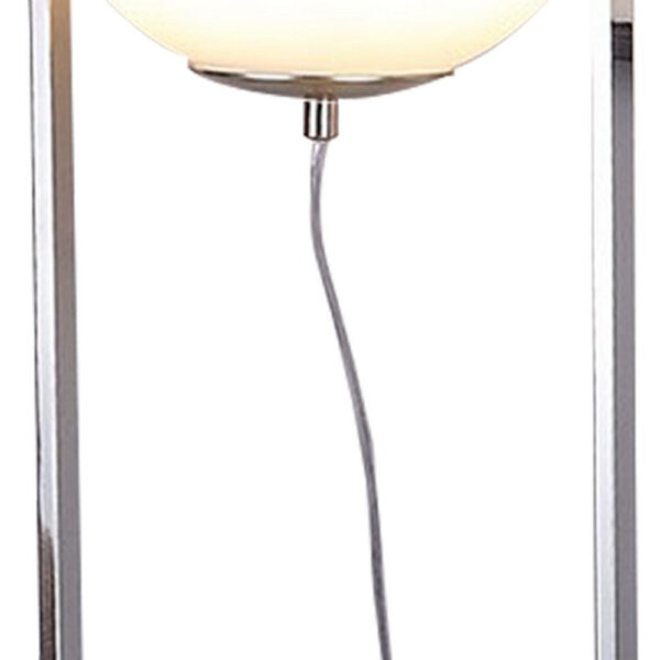 Jim 22 Inch Table Lamp, LED Light, Metal Body, Modern Globe Shade, Silver